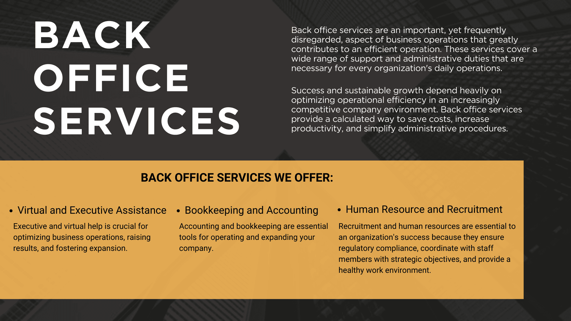 back office services